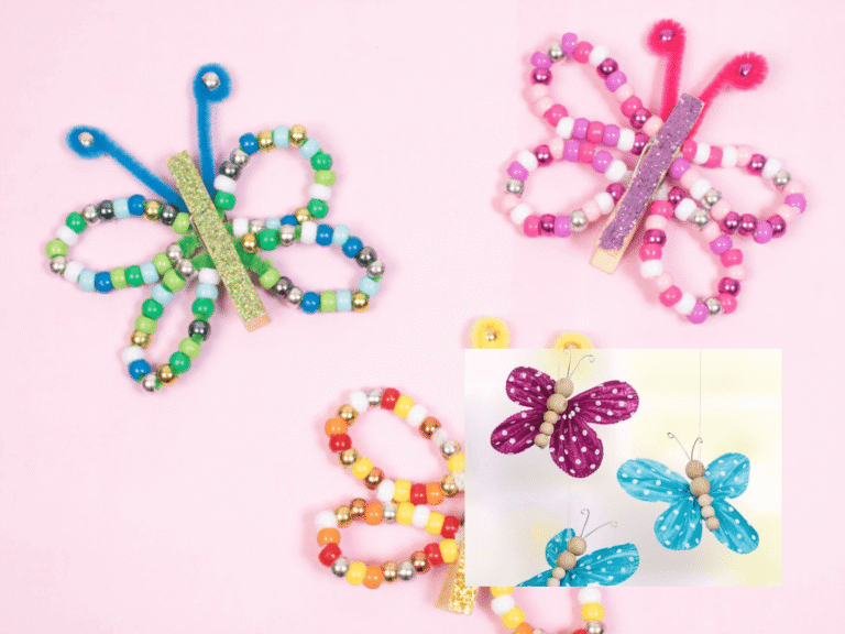 basteln mit wäscheklammern schmetterling